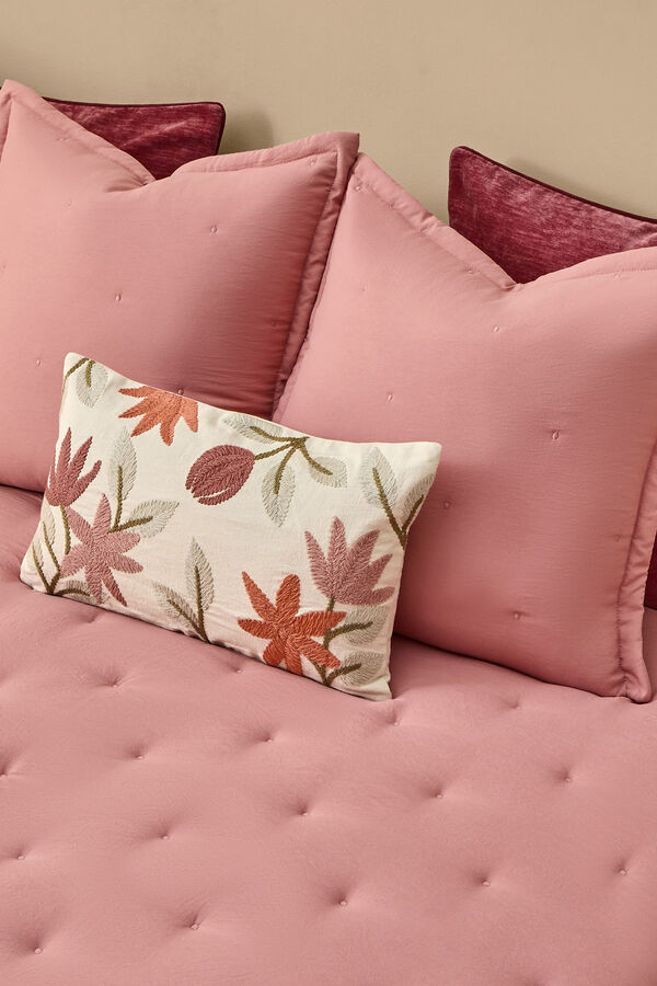 Textura Edred&oacute;n liso reversible puntos rosa