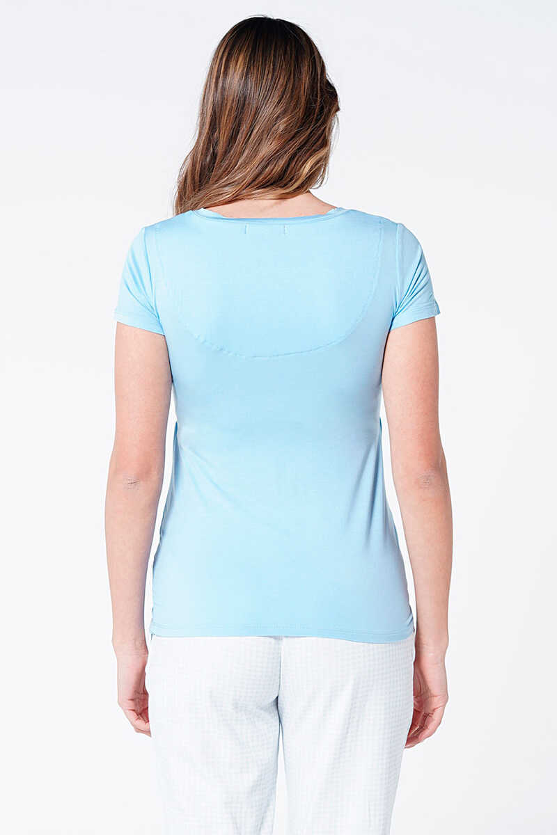 Womensecret Camiseta de pijama maternity escote cruzado azul