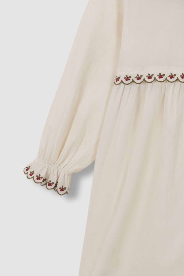 Gocco Camis&atilde;o com bordados crus bege