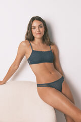 Women'secret Tanga de renda verde na cintura verde