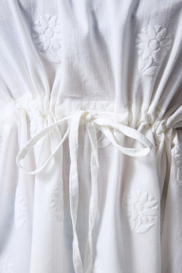 Penti Caftan de praia branco curto bege