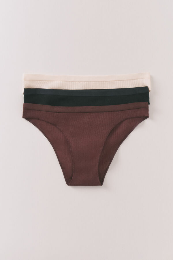 Women'secret Pack 3 bragas cl&aacute;sicas canal&eacute; blanco blanco