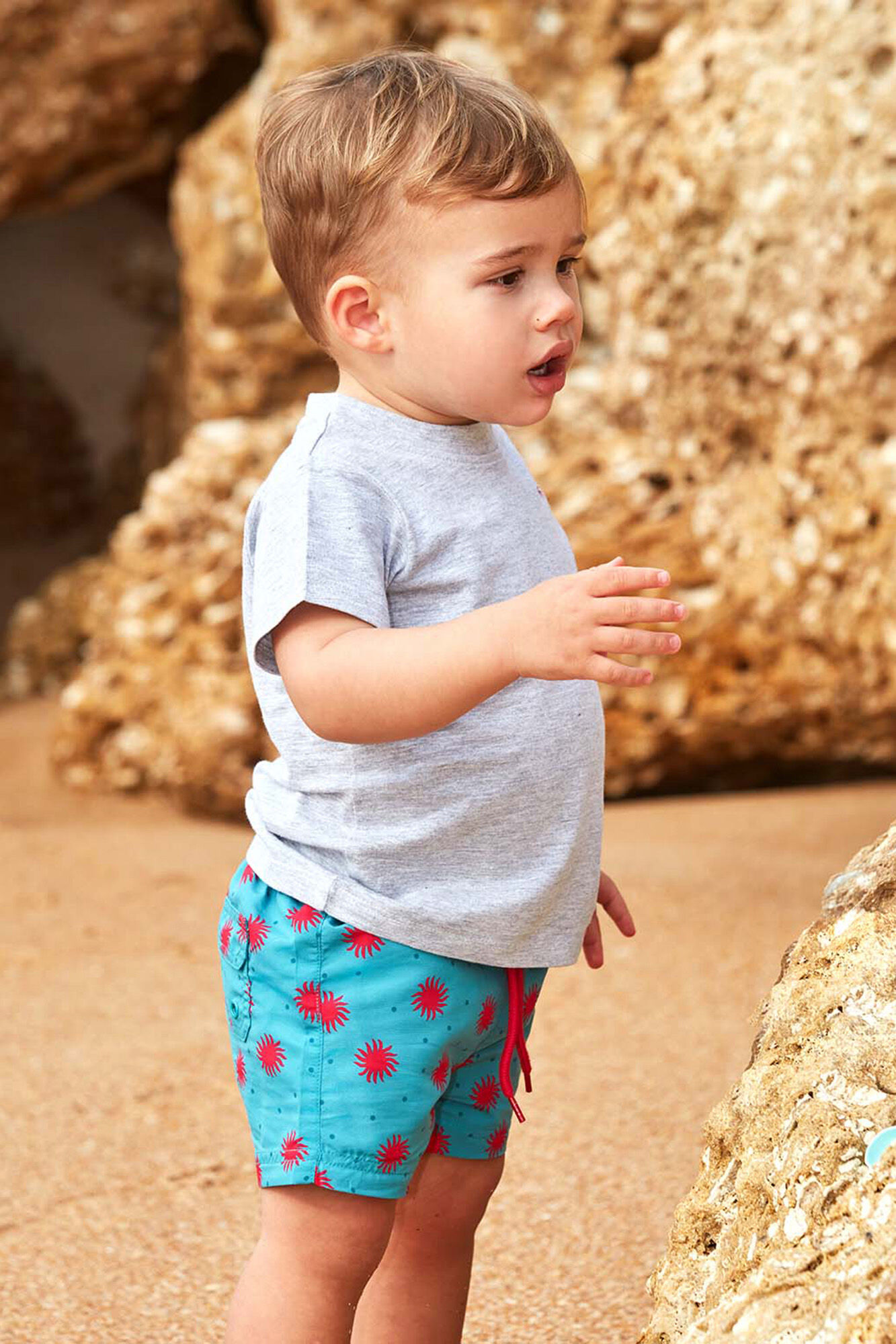 Gocco Ba&ntilde;ador estampado soles azul claro