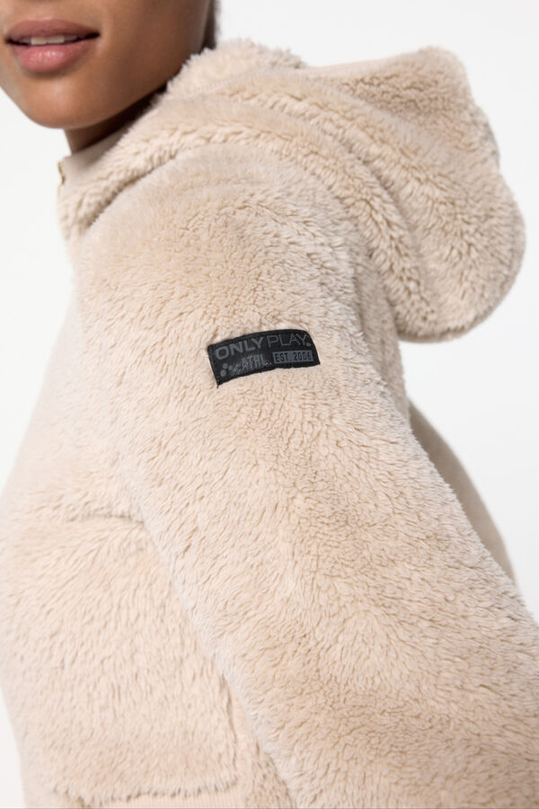 Only Play Chaqueta de borreguito con capucha gris