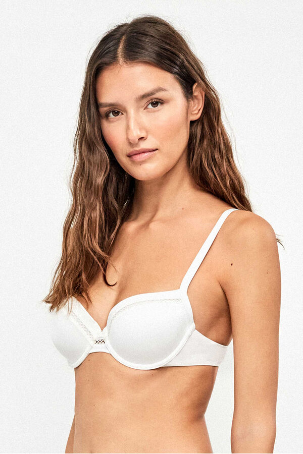 Gisela Top biqu&iacute;ni bandeau decote pronunciado bege