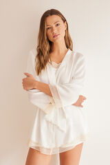 Women'secret Bata corta satén blanca marfil