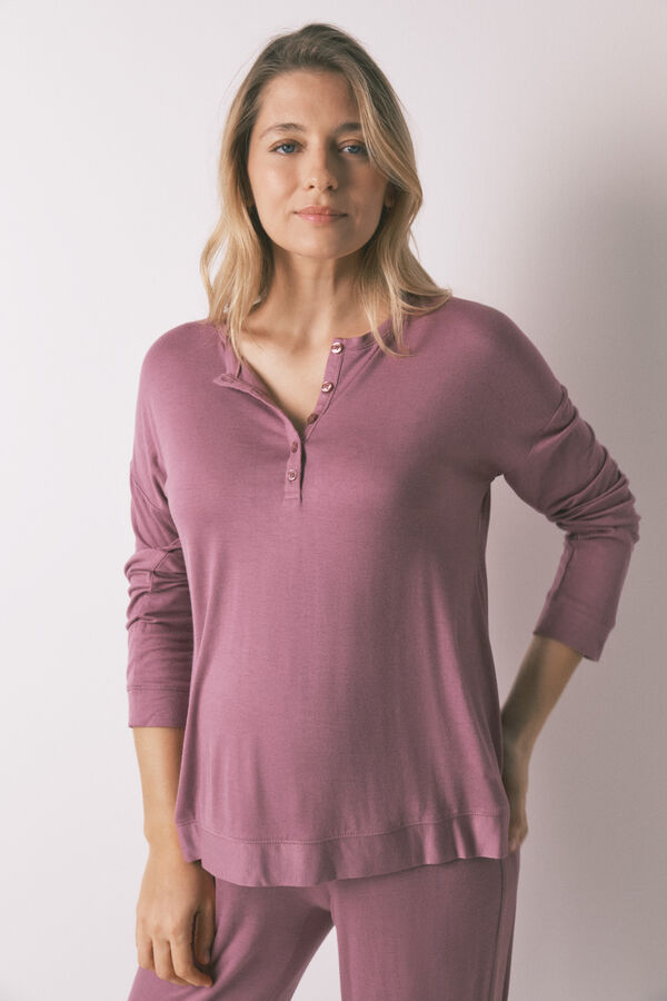 Women'secret Pijama comprido maternity super soft rosa rosa