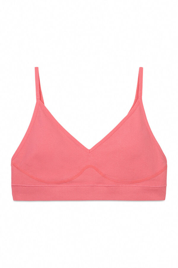 HI&BYE top rosa enchimento com copas remov&iacute;veis rosa