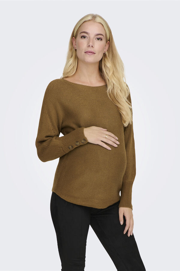 Only Maternity malha de pr&eacute;-mam&atilde; com mangas bufantes cru