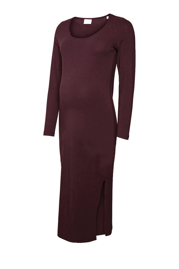 Mamalicious Vestido largo de manga larga maternity morado/lila