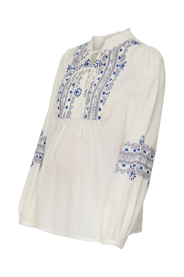 Only Maternity Blusa de manga larga maternity blanco