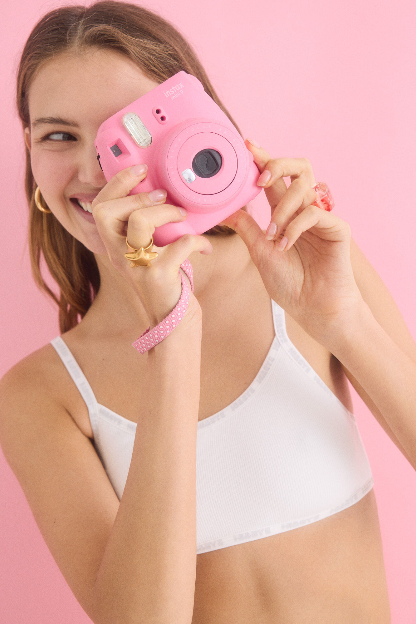 HI&BYE Top de soutien de algod&atilde;o com copas remov&iacute;veis, cor marfim