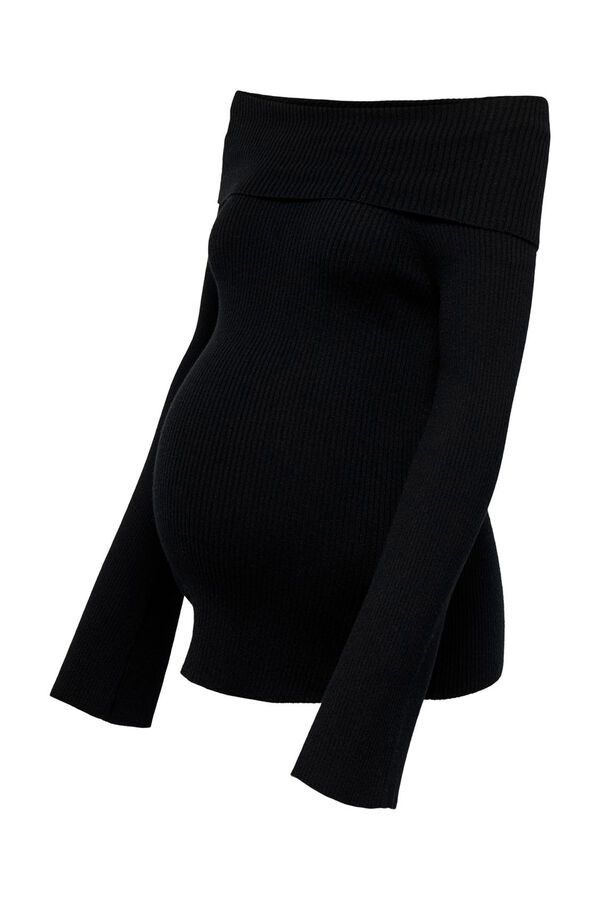 Only Maternity Jersey de punto premam&aacute; sin hombros manga larga negro