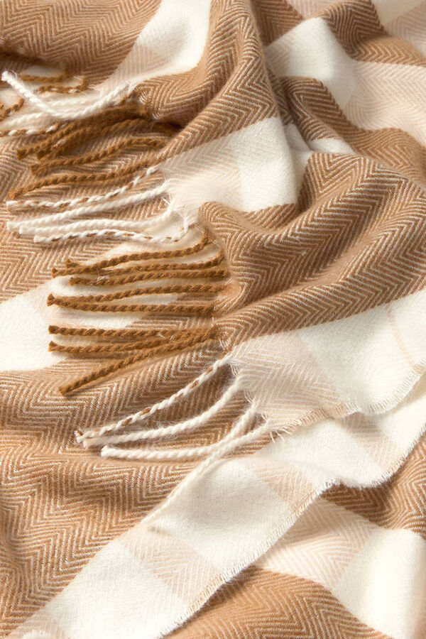 Textura Manta cuadros marr&oacute;n
