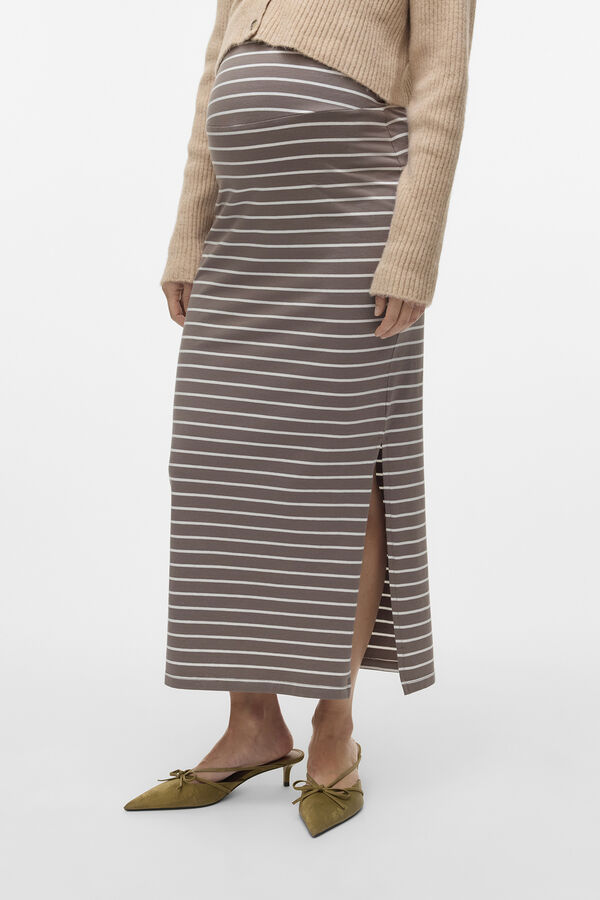 Mamalicious Falda larga algod&oacute;n maternity gris