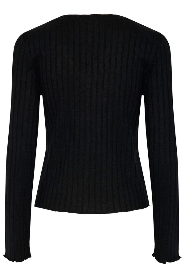 Pieces Casaco de malha manga comprida preto