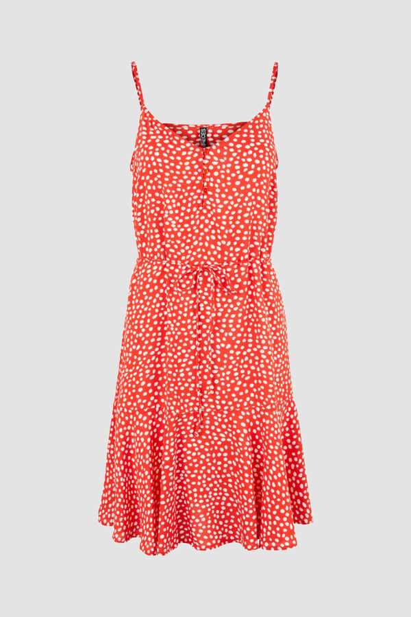 Pieces Vestido corto de tirantes rojo