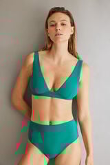 Women'secret Braga bikini alta moldeador verde verde