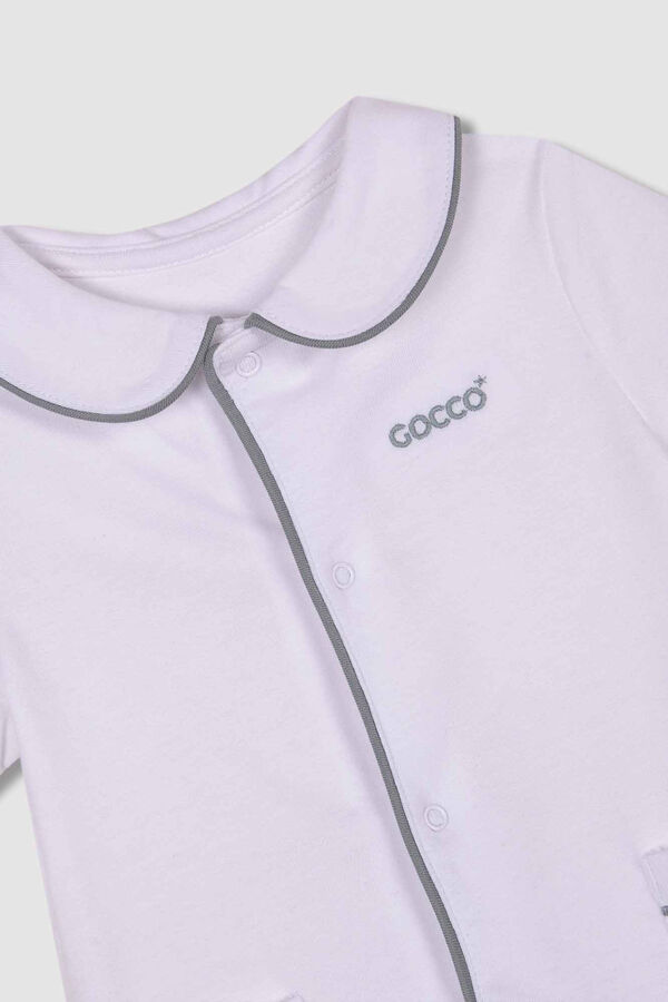 Gocco Pijama corto cuello bebe y contrastes blanco blanco