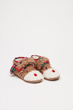 Womensecret Zapatillas casa niños reno navideño 3D marrón