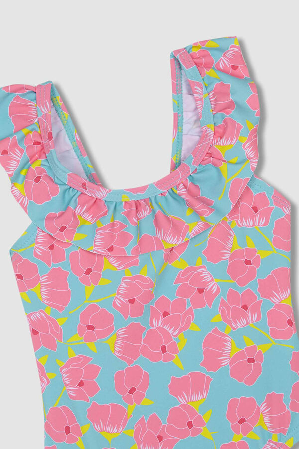 Gocco Fato de banho com estampado floral azul-claro azul