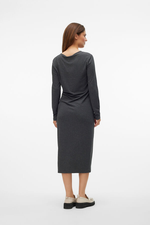 Mamalicious Vestido midi de malha para maternity e amamenta&ccedil;&atilde;o  cinzento
