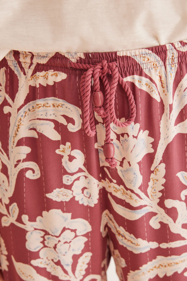 Women'secret Cal&ccedil;as viscose estampado paisley castanho