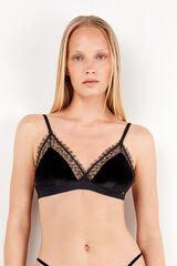 Gisela Soutien triangular de veludo preto