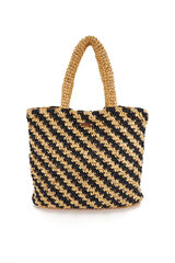 Abbacino Bolso de hombro trenzado print rayas negro