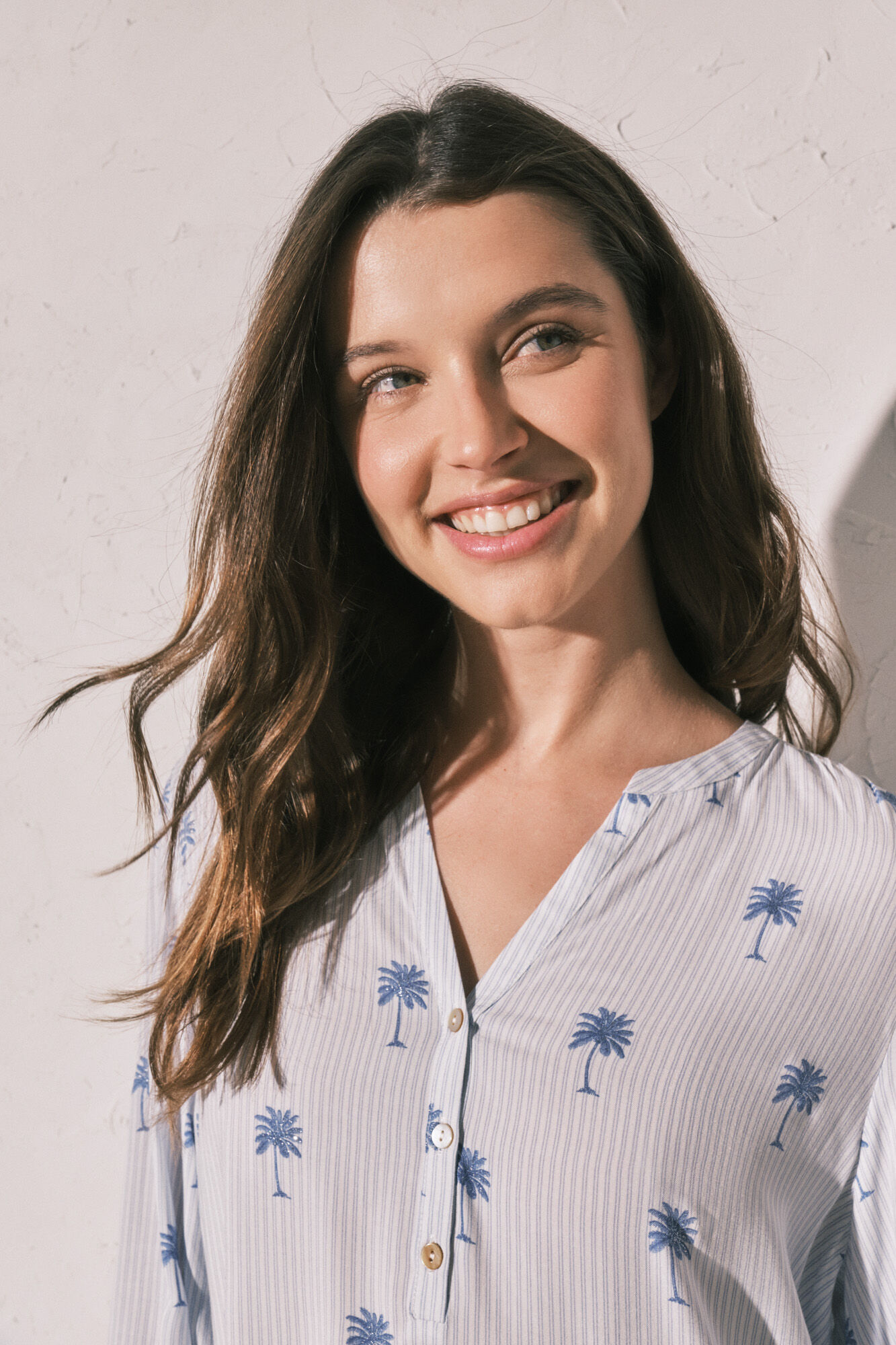 Women'secret Camisola curta de riscas com palmeiras