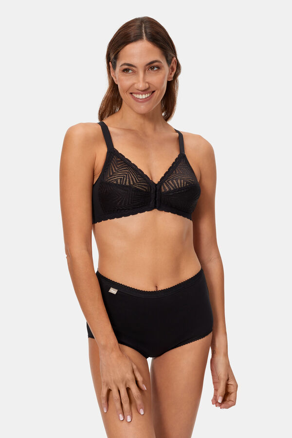 DIM Sujetador negro postural sin aros cierre delantero negro