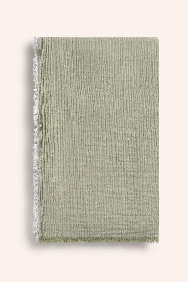 Calma House Colcha de musselina de algod&atilde;o verde verde