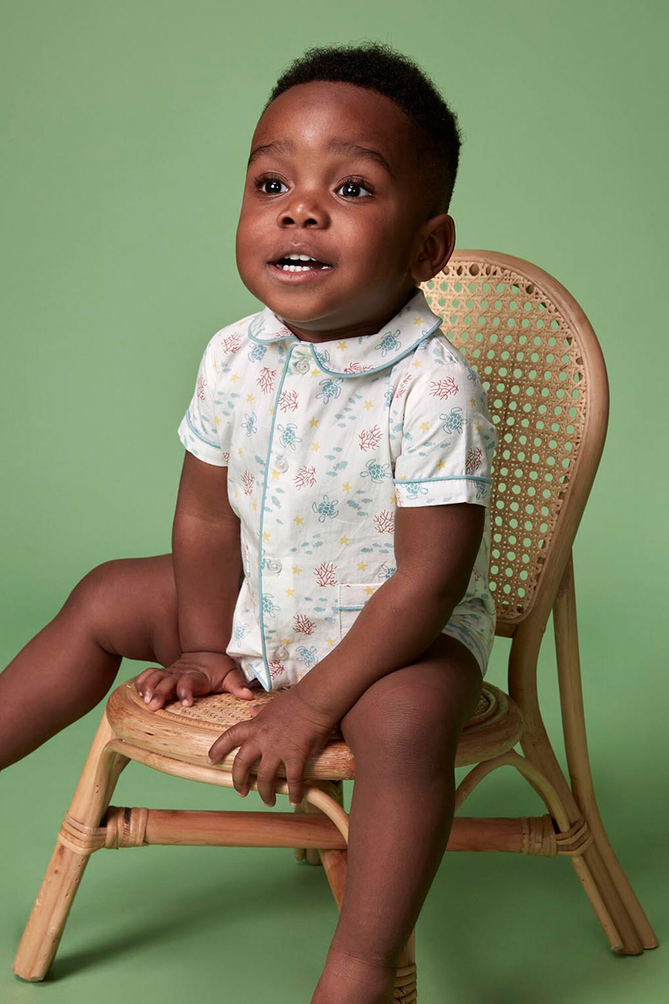 Gocco Pijama estampado fondo marino blanco