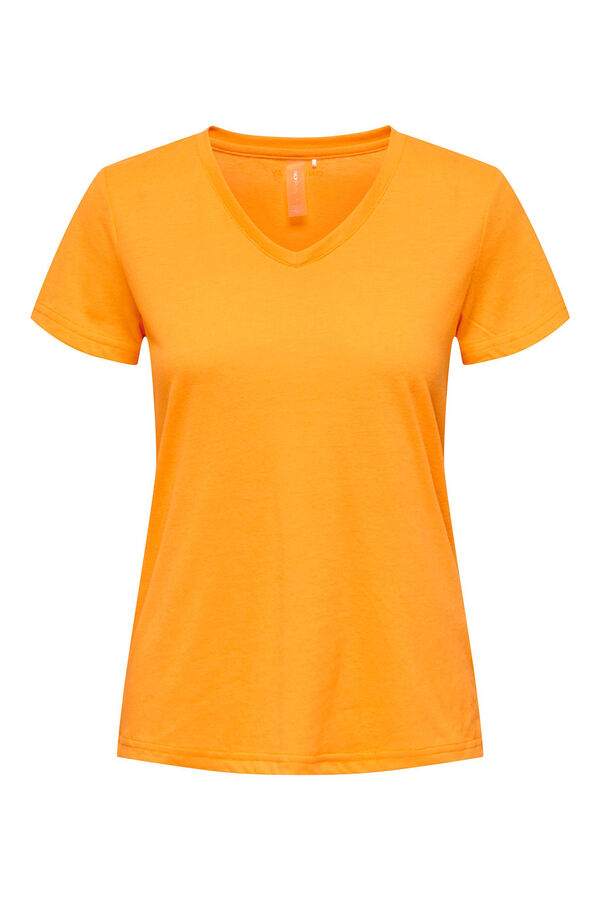 Womensecret Camiseta manga corta deportiva naranja