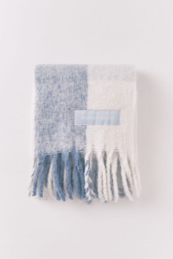 Bufanda XXL Para Mujer - 190x75 Cm, Cuadros Blancos, Súper Suave Y Calentita, Ideal Para Invierno