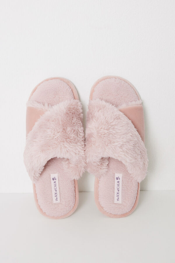 Women'secret Zapatillas abiertas casa pelito rosa rosa