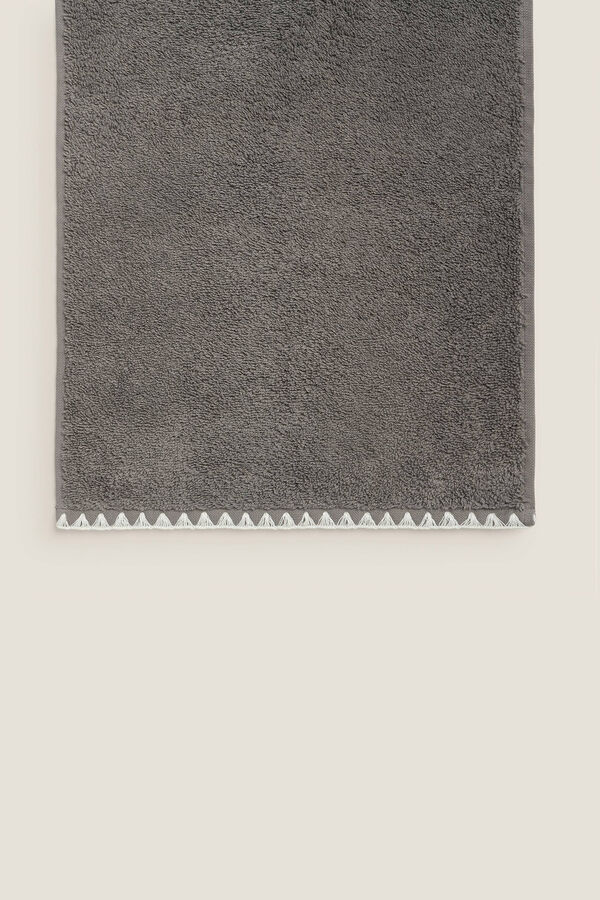 Textura Toalla ba&ntilde;o pespunte decorativo algod&oacute;n 90x150cm. gris