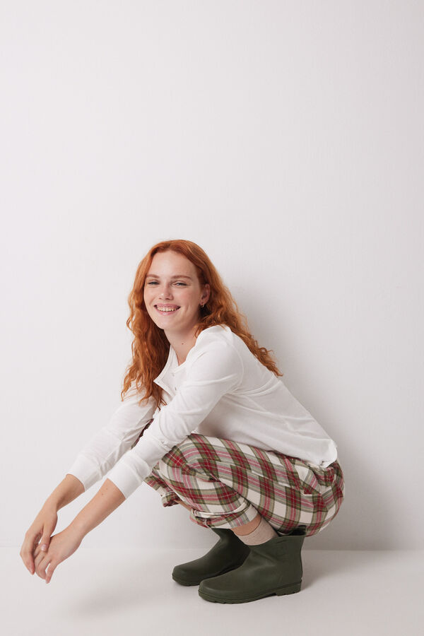 Women'secret Camiseta manga larga 100% algodón marfil marfil