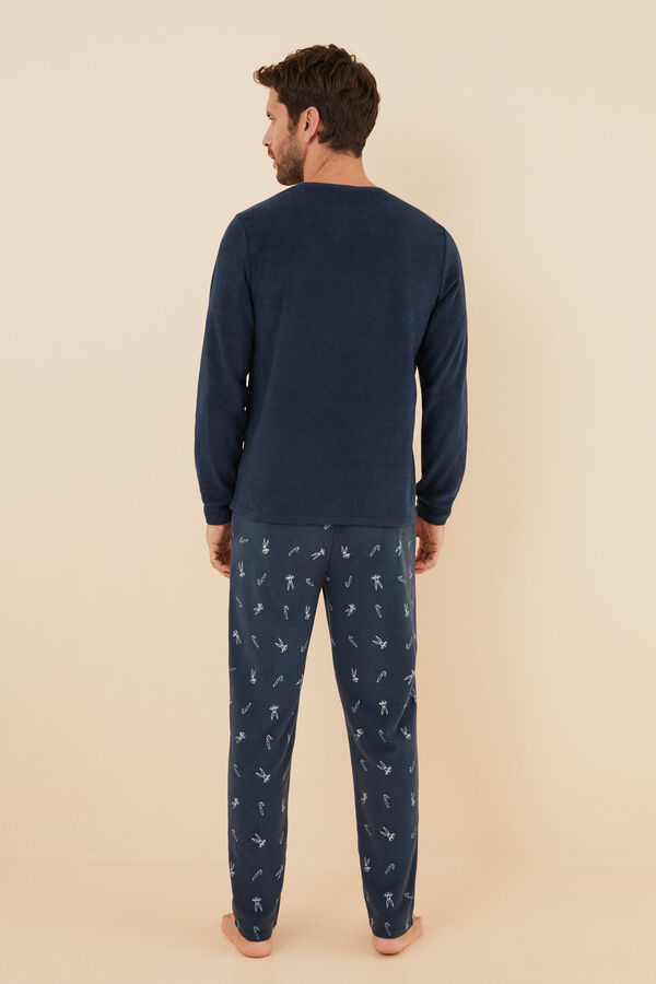Women'secret Pijama largo hombre polar Bugs Bunny azul