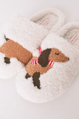 Women'secret Zapatillas casa borreguito perrito marfil