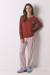 Women'secret Pijama largo algod&oacute;n Mickey rojo rojo
