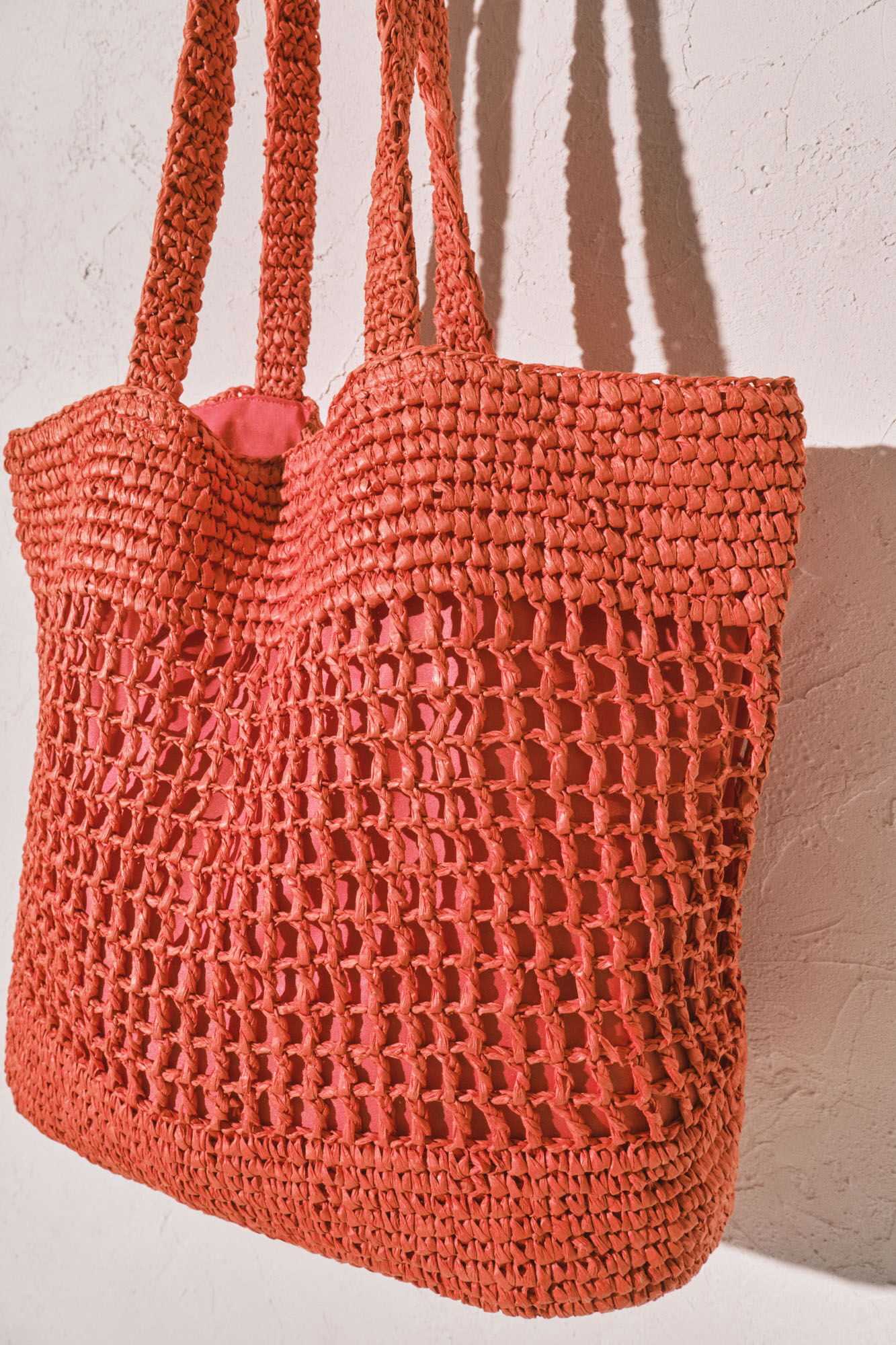 Women'secret Mala tote grande em r&aacute;fia laranja