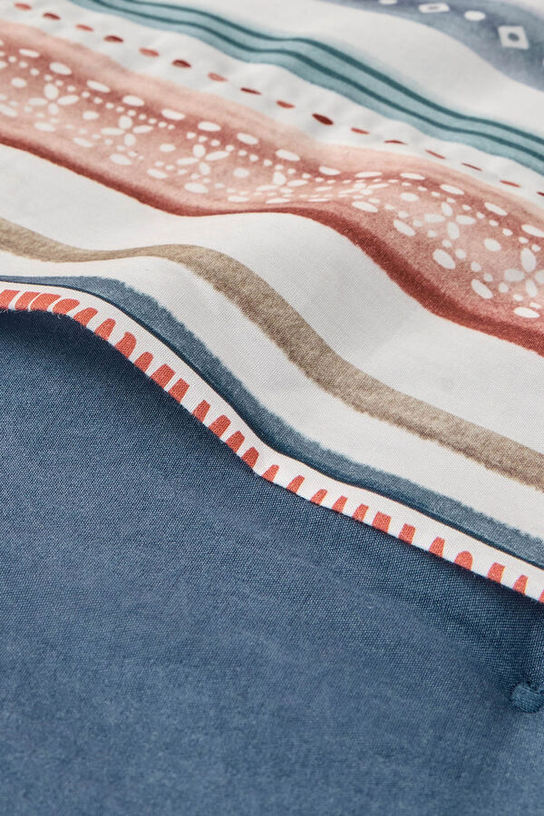 Textura Len&ccedil;ol riscas multicolor azul