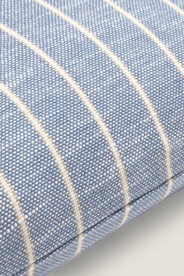 Textura Capa de almofada listrada com fio riscas azul
