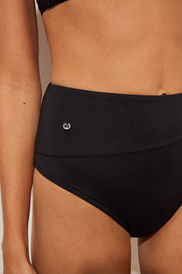 Women'secret Braga bikini alta cruzada negro negro