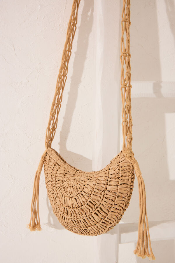 Women'secret Bolsa pequena de r&aacute;fia cru