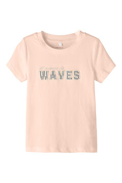 Womensecret Camiseta de niña de manga corta con detalles bordados rosa