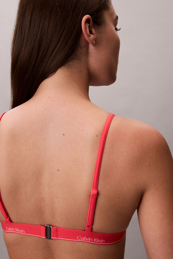 Calvin Klein Top bikini triangular logo fucsia