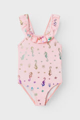 Name it Ba&ntilde;ador ni&ntilde;a con volante y motivos marinos rosa