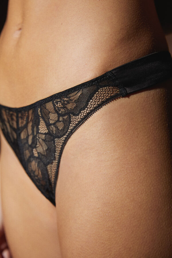 Women'secret Cuequinha brasileira tira renda preta preto